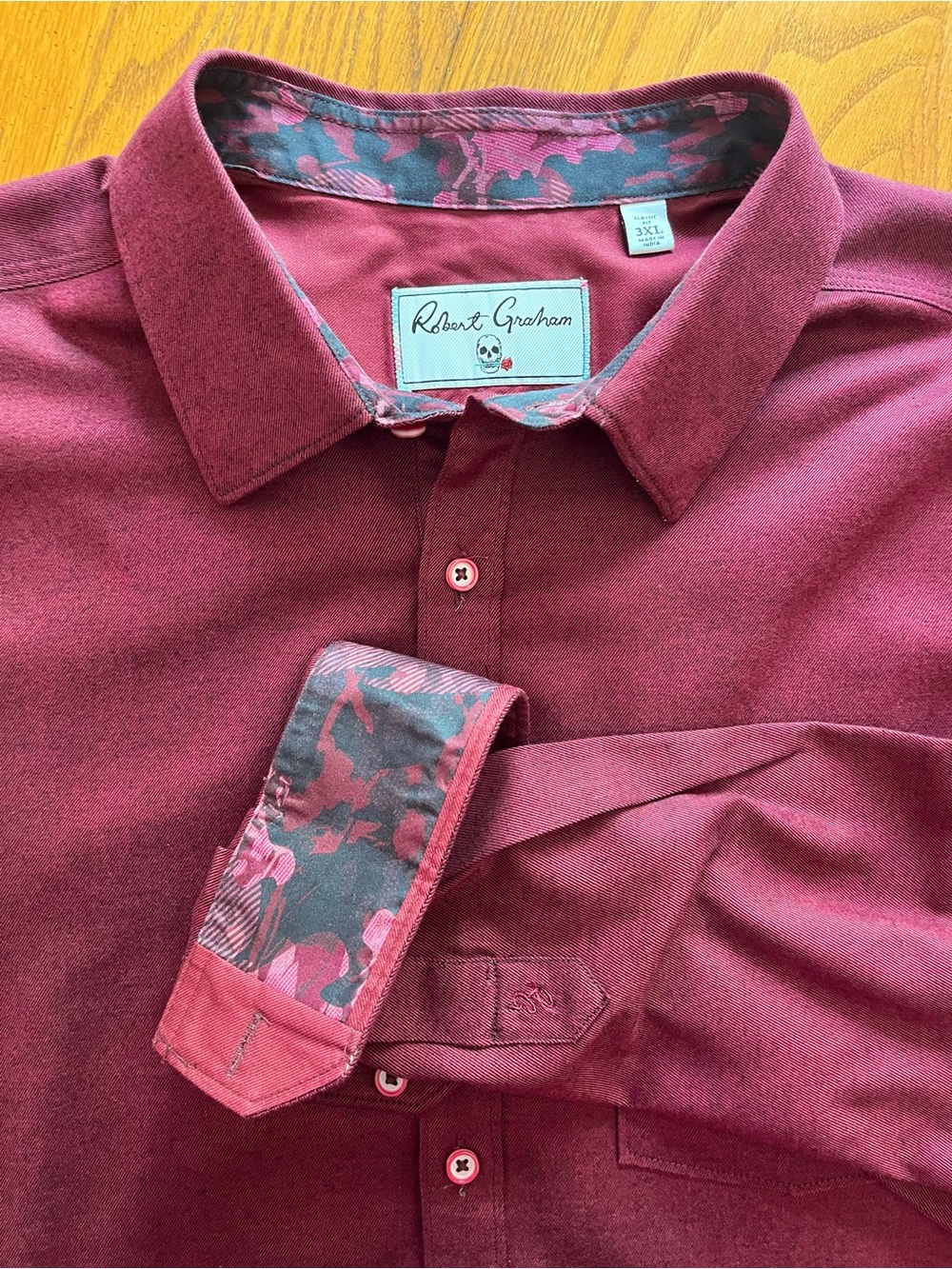 NWOT Robert Graham Burgundy Long Sleeve Shirt 3XL